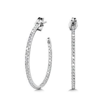 14K White Gold Basics Hoops